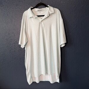 Peter Millar Summer Comfort Polo Men XXL Light Blue All Over Print Short Sleeve